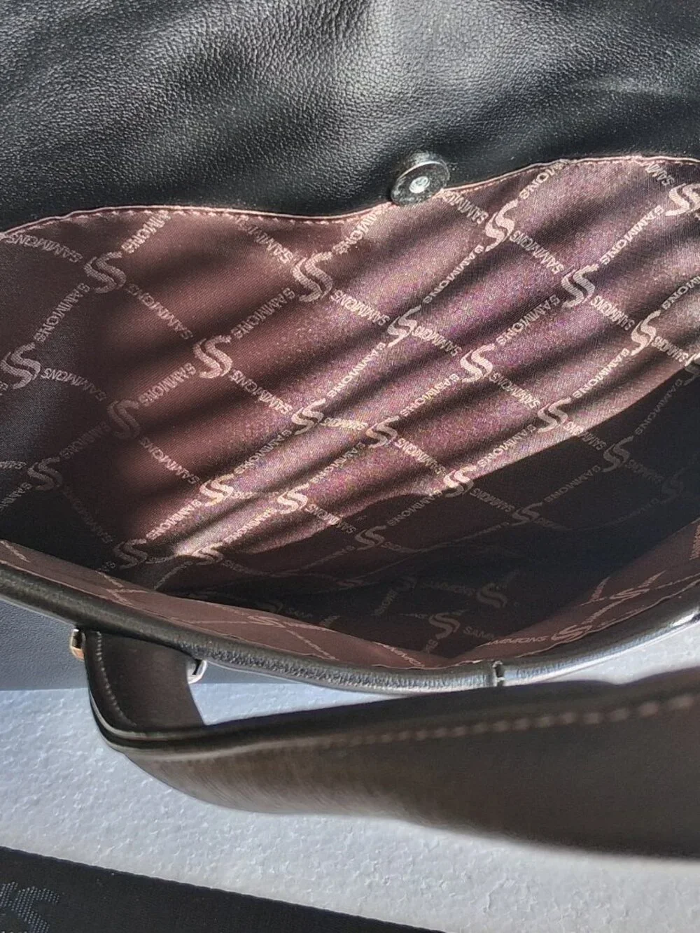 Sammons Medici Black Leather Laptop Briefcase Business Bag Tote Messenger-UNISEX